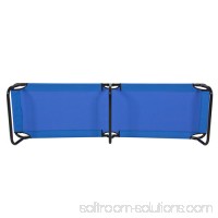 Best Choice Products 74in Portable Folding Camping Cot Guest Bed w/ Steel Frame - Blue